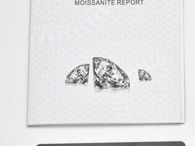 GRA moissanite report and GRA warranty card