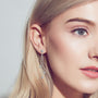 Ambre Bezel Tassel Drop Earrings view 7