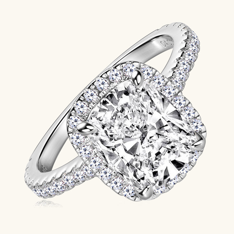 Eugenie Cushion Halo Ring view 4
