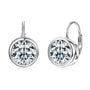 Raphaelle Bezel Leverback Earrings in sterling silver, view 3