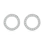 Harper pave moissanite halo circle studs in sterling silver, view 2