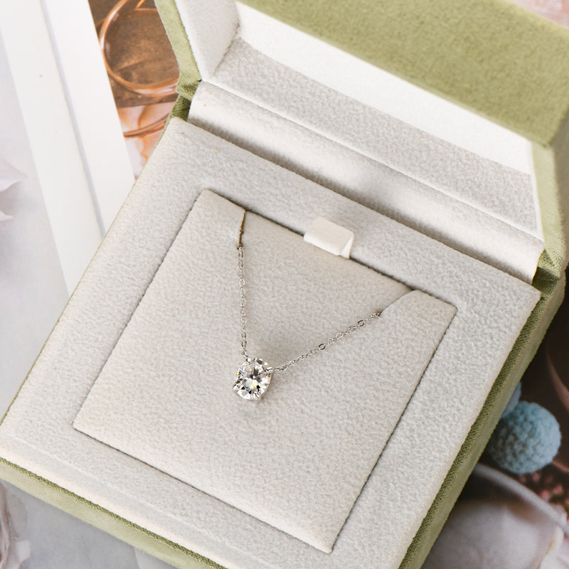 Berenice Oval Solitaire Necklace view 3