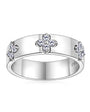 Mariette clover moissanite band in sterling silver