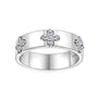 Mariette clover moissanite band in sterling silver