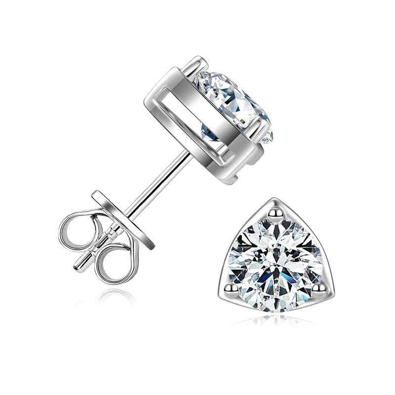 Therese Trillion Frame Studs in sterling silver, view 3