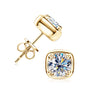 Maelle Cushion Bezel Studs in gold plated view 7