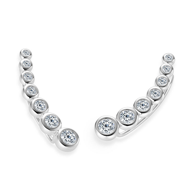 Yolande Graduated Bezel Climbers in sterling silver, view 5