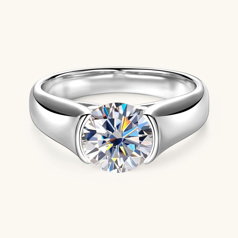 Constance Half Bezel Solitaire Ring view 2