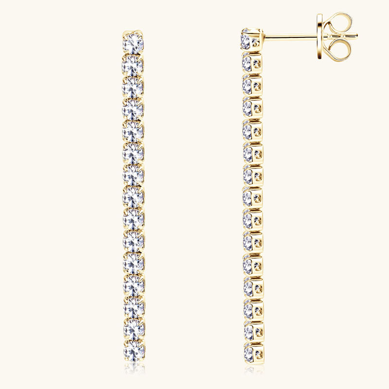 Simone Tennis Drop Earrings in gold plate, view 4