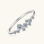 Clemence cluster moissanite ring in sterling silver, view 3