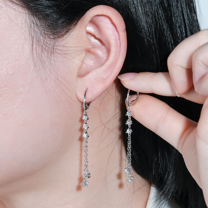 Agathe Trillion Chain Drop Earrings view 5