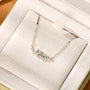 Celeste cluster moissanite necklace in sterling silver, view 7