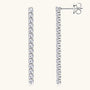 Simone tennis line moissanite drop earrings in sterling silver