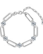 Florence paperclip moissanite station bracelet in sterling silver