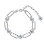 Florence paperclip moissanite station bracelet in sterling silver