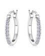 Laetitia pave moissanite hoop earrings in sterling silver