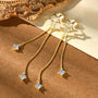 Rosine Star Chain Drop Earrings in gold plated view 8