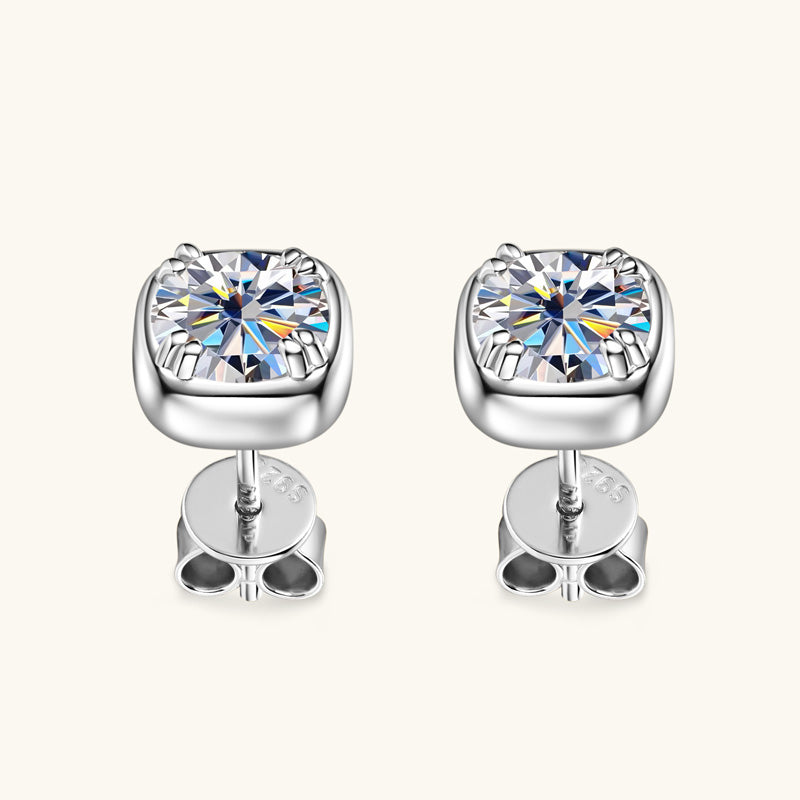 Maelle Cushion Bezel Studs view 5
