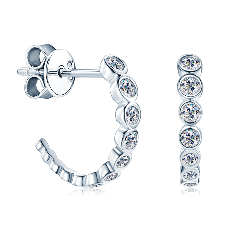 Genevieve Bezel Half Hoops view 5
