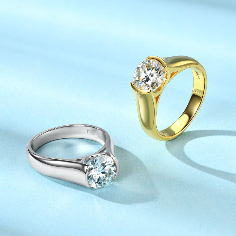 Constance Half Bezel Solitaire Ring view 8