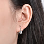 Raphaelle Bezel Leverback Earrings in sterling silver, view 9