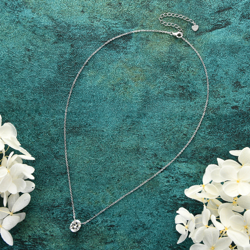 Berenice Oval Solitaire Necklace view 4