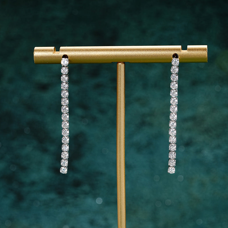 Simone Tennis Drop Earrings in sterling silver, view 6