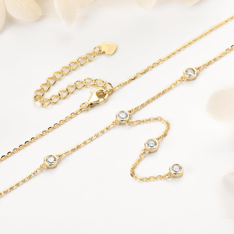 Lumiere Bezel Y Necklace in gold plated