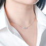 Celeste cluster moissanite necklace worn, view 9