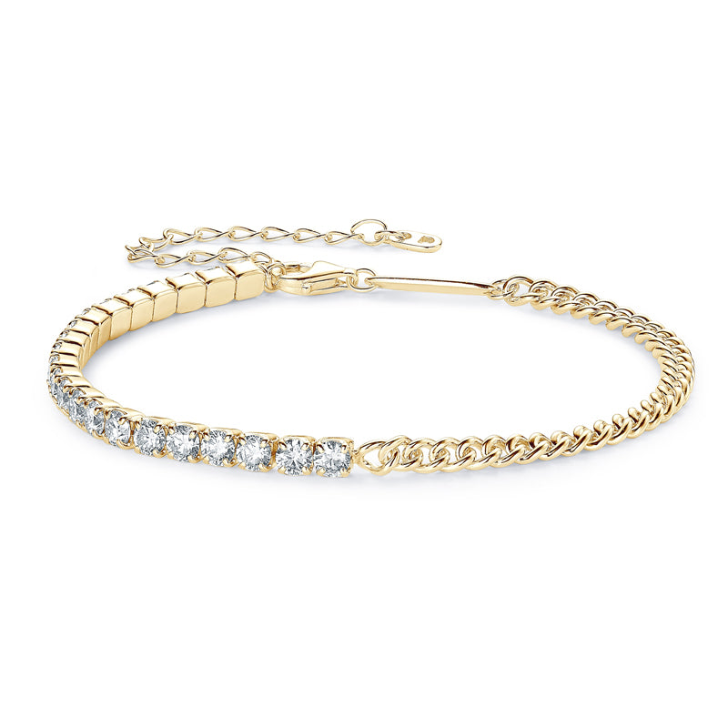 Odile Half Tennis Bracelet in gold plated view 6