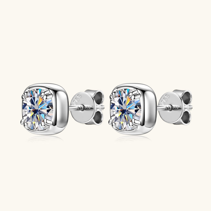 Maelle Cushion Bezel Studs view 6