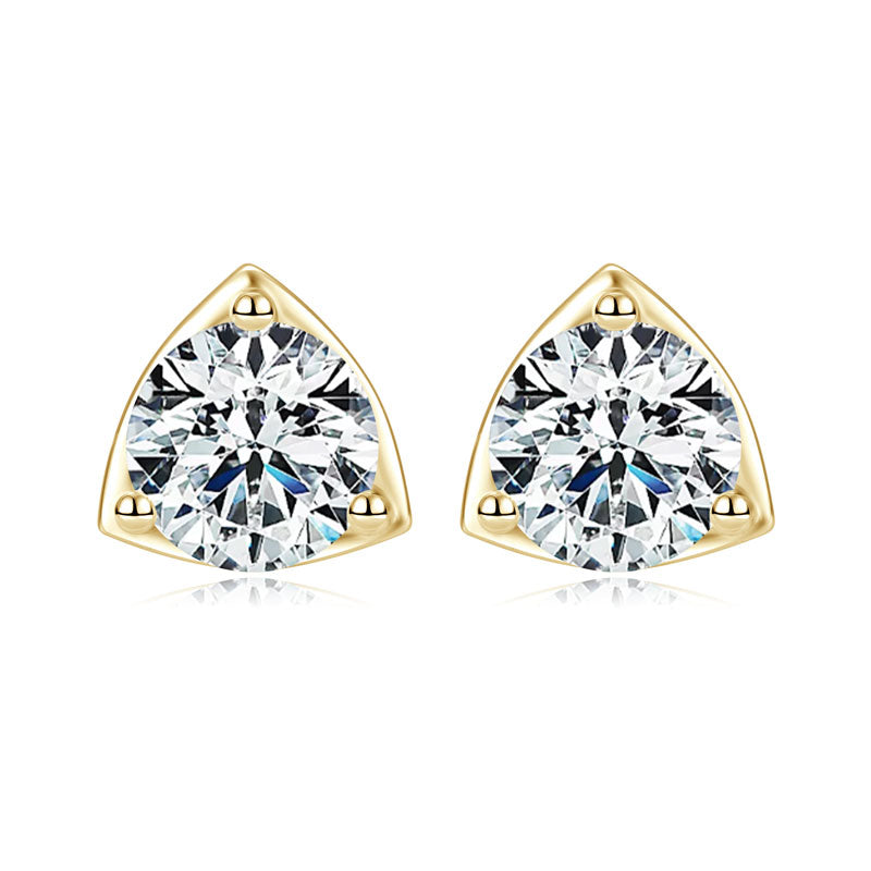 Therese Trillion Frame Studs in gold plate, view 4