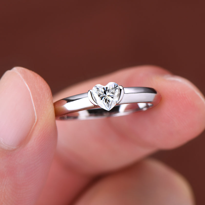 Ines Heart Solitaire Ring view 5