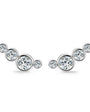 Isaure four stone bezel climber stud earrings in sterling silver