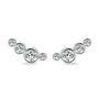 Isaure four stone bezel climber stud earrings in sterling silver