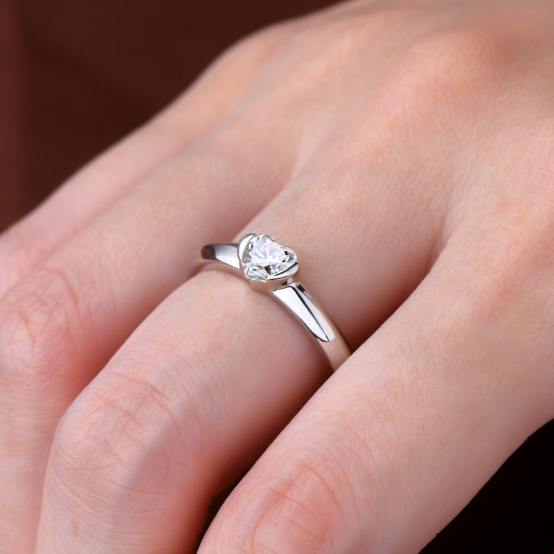 Ines Heart Solitaire Ring view 6