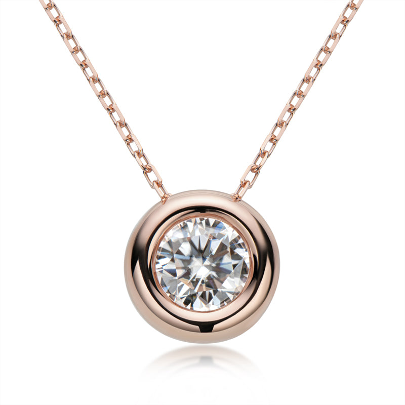 Cosette Bezel Slider Pendant in rose gold plated view 7