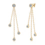 Ambre Bezel Tassel Drop Earrings in gold plated view 3