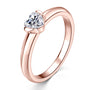 Ines Heart Solitaire Ring in rose gold plated view 4