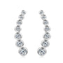 Yolande graduated bezel moissanite ear climber earrings in sterling silver
