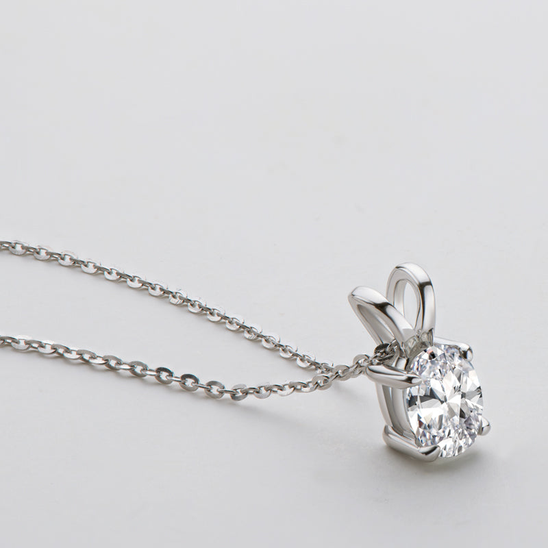 Oceane Oval Solitaire Pendant view 5