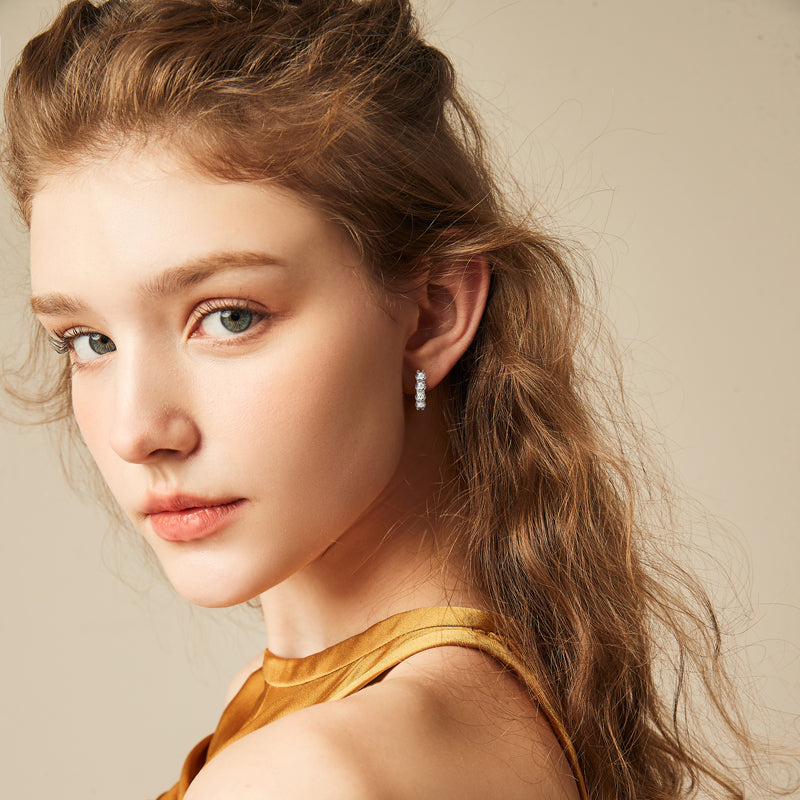 Laure Five Stone Hoops view 7