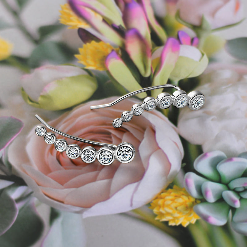 Yolande Graduated Bezel Climbers in sterling silver, view 8