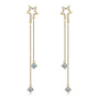 Rosine Star Chain Drop Earrings in gold plated view 6
