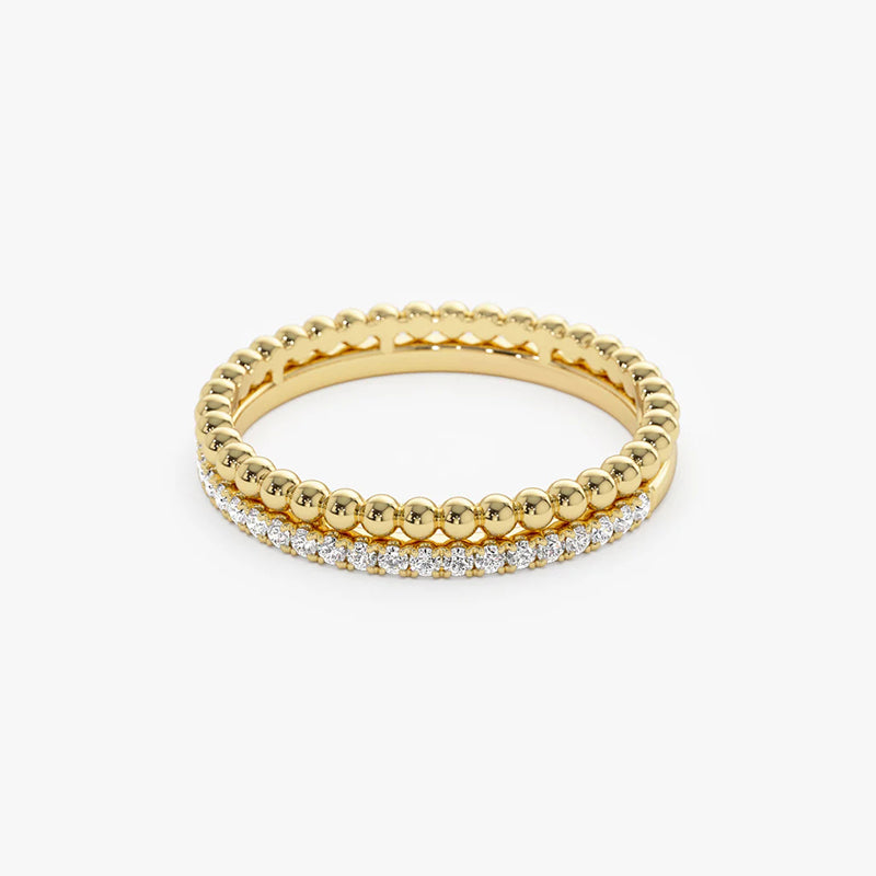 Lorraine Beaded Pave Band in gold plated view 5