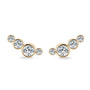 Isaure Four Stone Bezel Climber Studs in gold plate, view 2