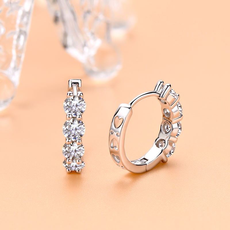 Laure Five Stone Hoops view 3