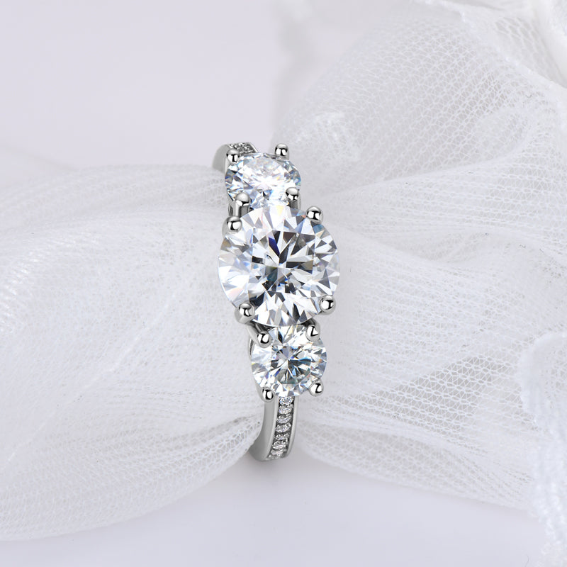 Bernadette Three Stone Pave Ring view 3
