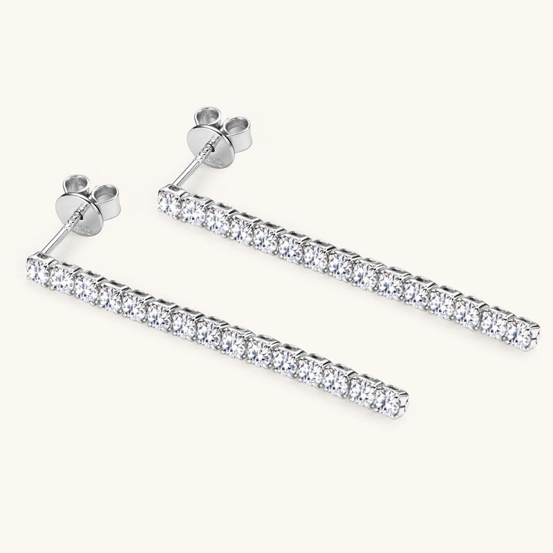 Simone Tennis Drop Earrings in sterling silver, view 5