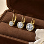 Raphaelle Bezel Leverback Earrings in gold plate, view 7